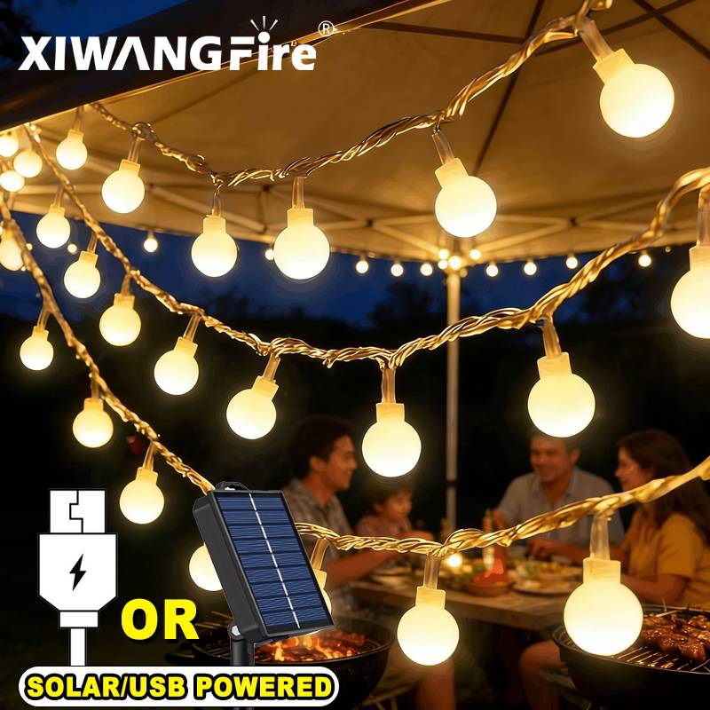 Outdoor Adventures - 3-10M Solar/USB/Battery String Lights, Fairy Globe