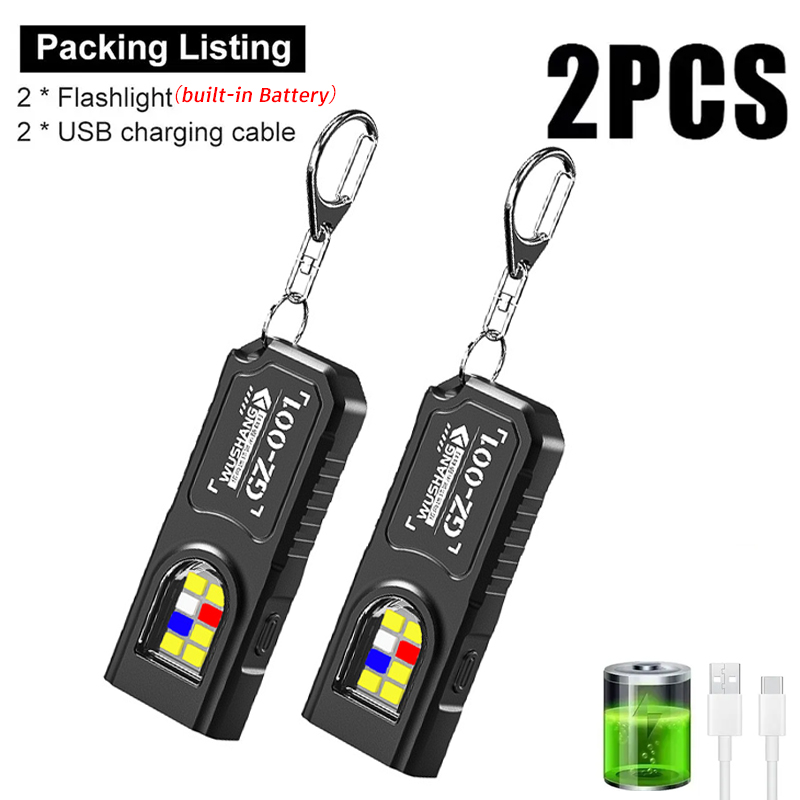 Outdoor Adventures - Multifunctional Keychain Flashlight USB Rechargeable Mini