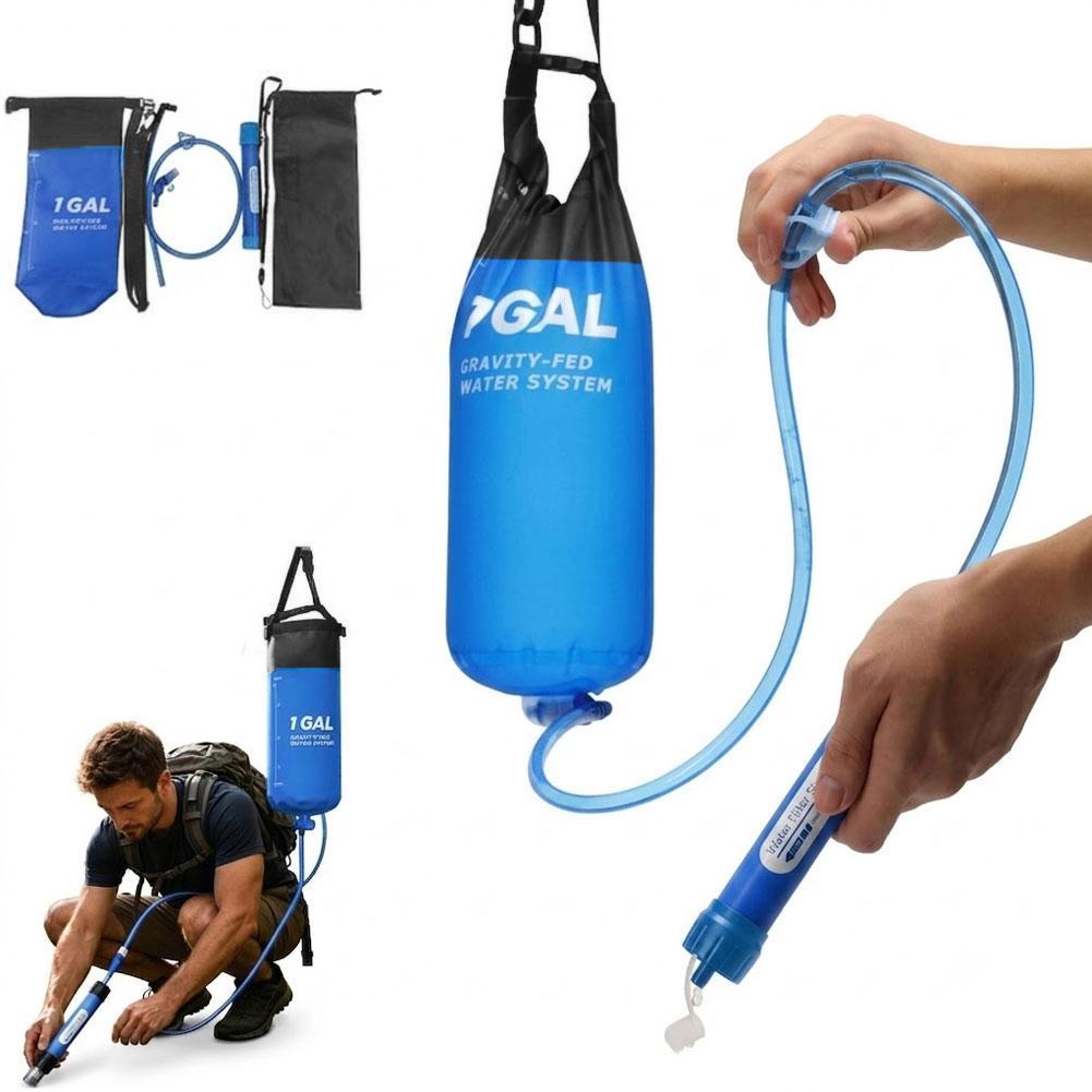 Water Filter Straw - Camping Gravity Water Bag With Water