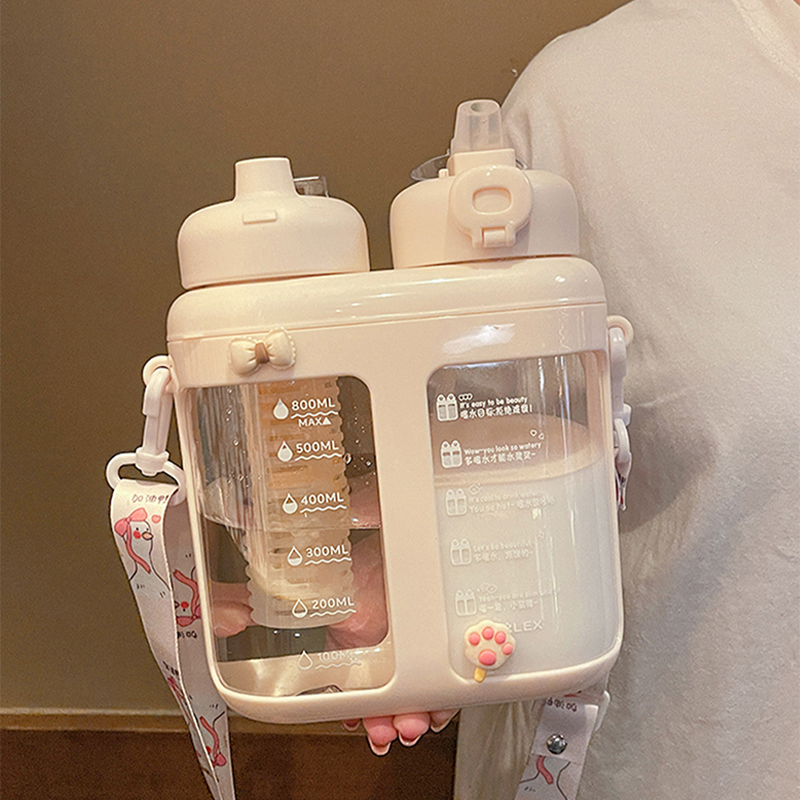 Cute Double Drink Plastic Wate - Water Filter Straw ulasan dan harga