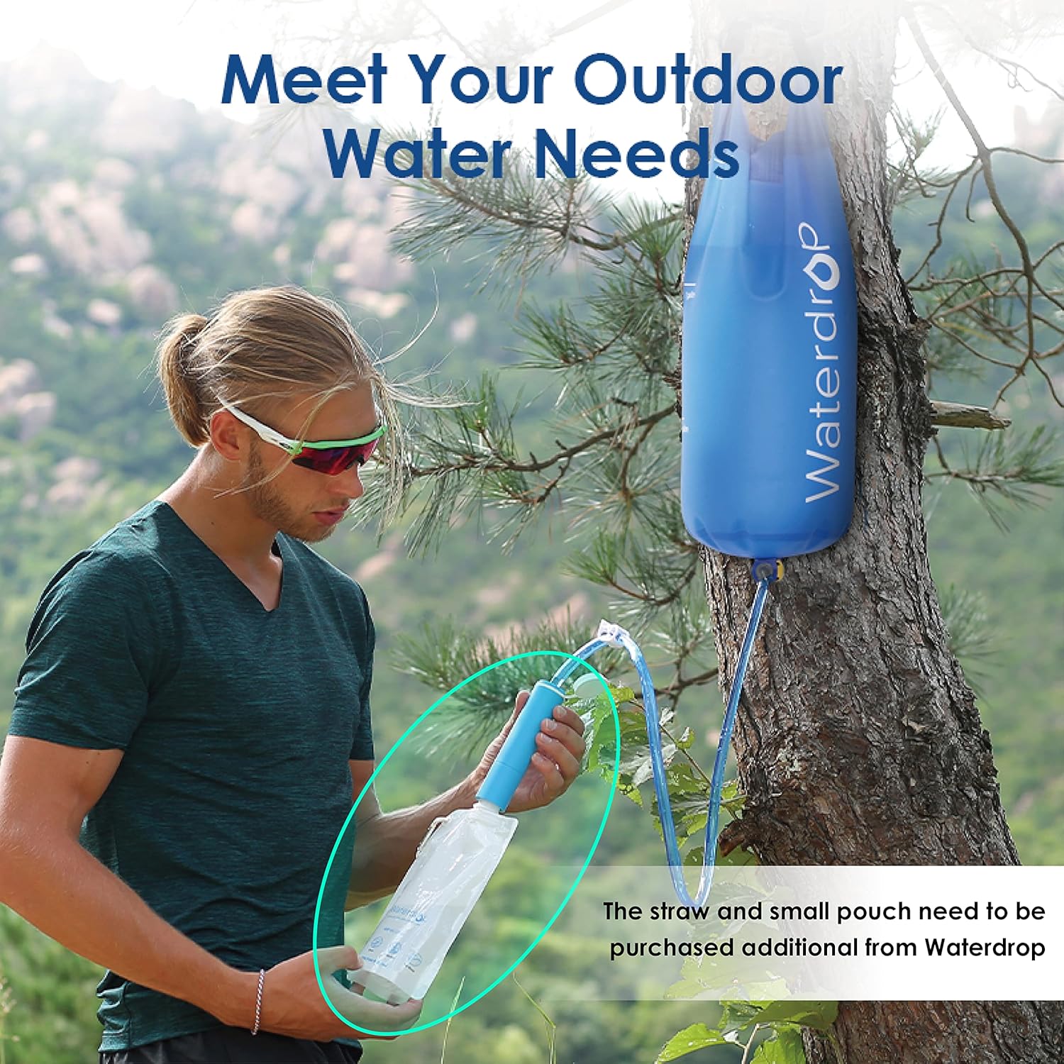 Waterdrop Gravity Water Bag, C - Water Filter Straw ulasan dan harga