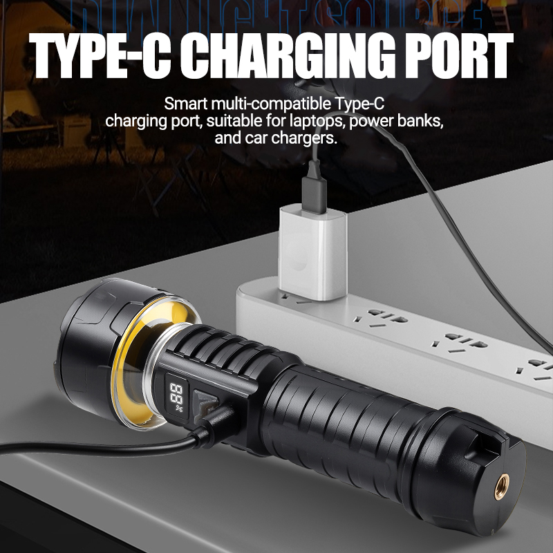 COB LED Flashlight Rechargeabl - Outdoor Adventures ulasan dan harga